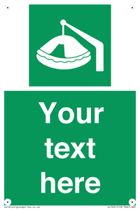 Custom sign Safe condition Davit-launched liferaft